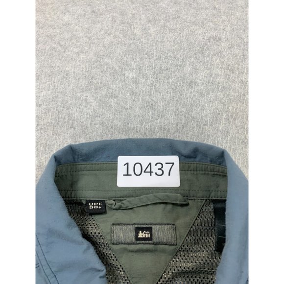 REI Nylon UPF 50+ Solid Breathable Button Down Shirt (Men's Large) Blue - Picture 4 of 11